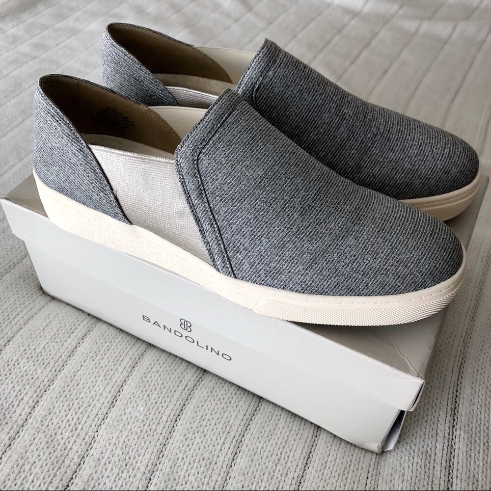 Grey & Silver Bandolino Slip-on Sneakers w/box